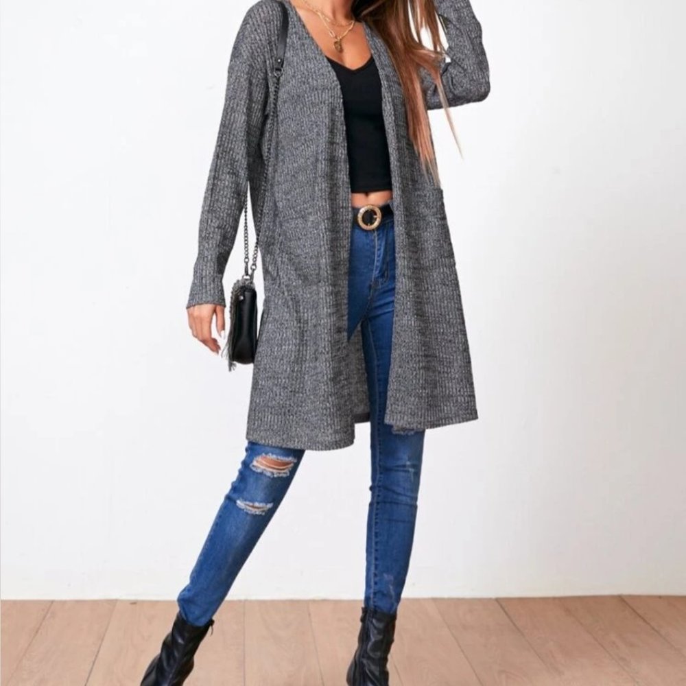 Patch Pocket Rib-knit Cardigan - Picture 3 of 6